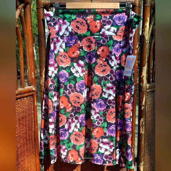 🍀3/15 🆕️ LulaRoe Floral Midi Skirt - Picture 1 of 4
